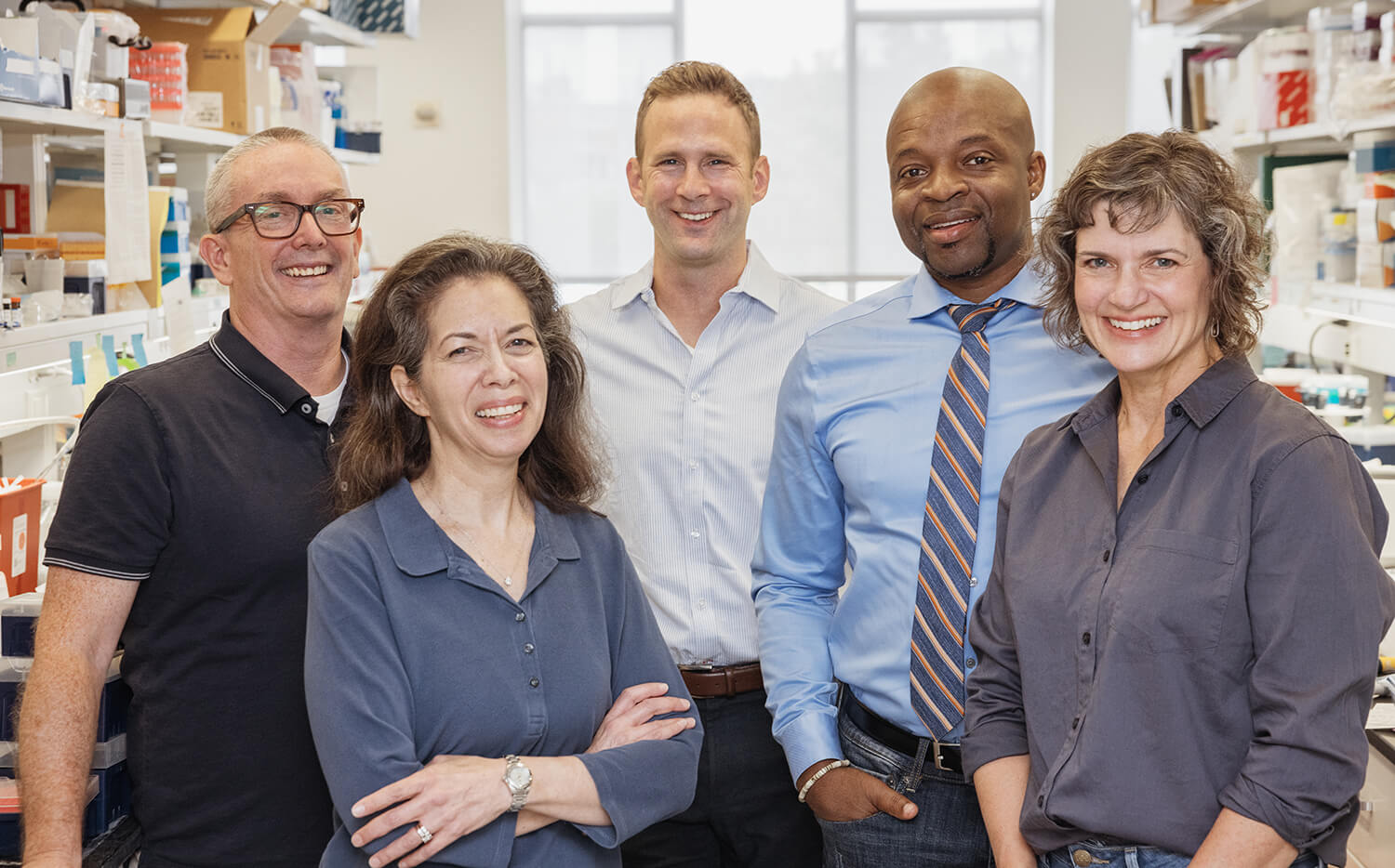 IIZD leaders (l to r): Christopher Hunter, PhD; Lisa Murphy, VMD; Daniel Beiting, PhD; De’Broski R. Herbert, PhD; and Julie Ellis, PhD.