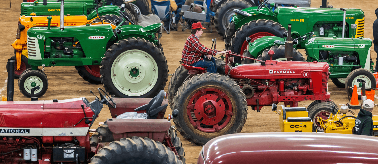 tractors on display at the pa farm show