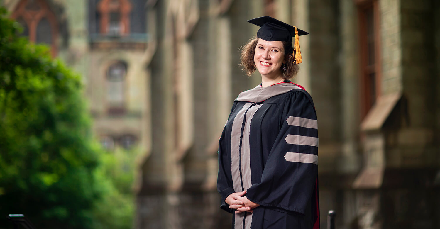 Dr. Emily Gardner, from Penn Vet's Class of 2020, returned to campus to make up for a missed milestone.